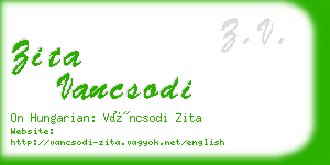 zita vancsodi business card